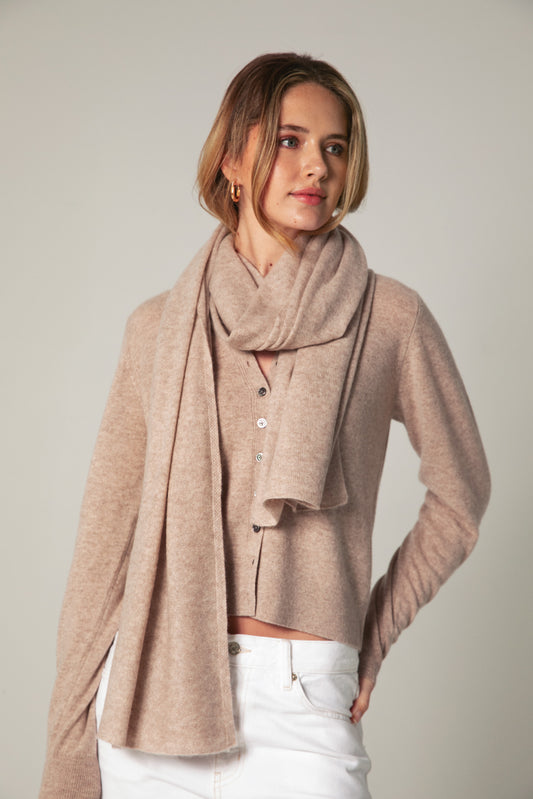 The Cashmere Travel Wrap in Light Beige