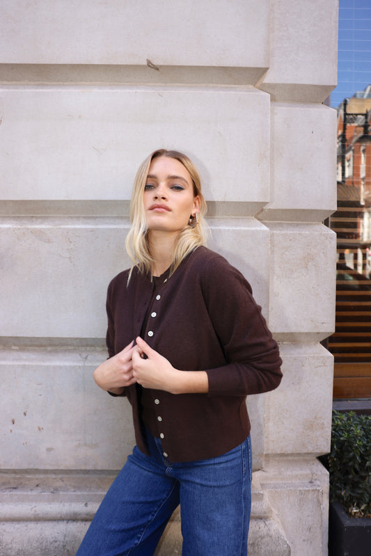 The Core Cashmere Cardigan in Pluto