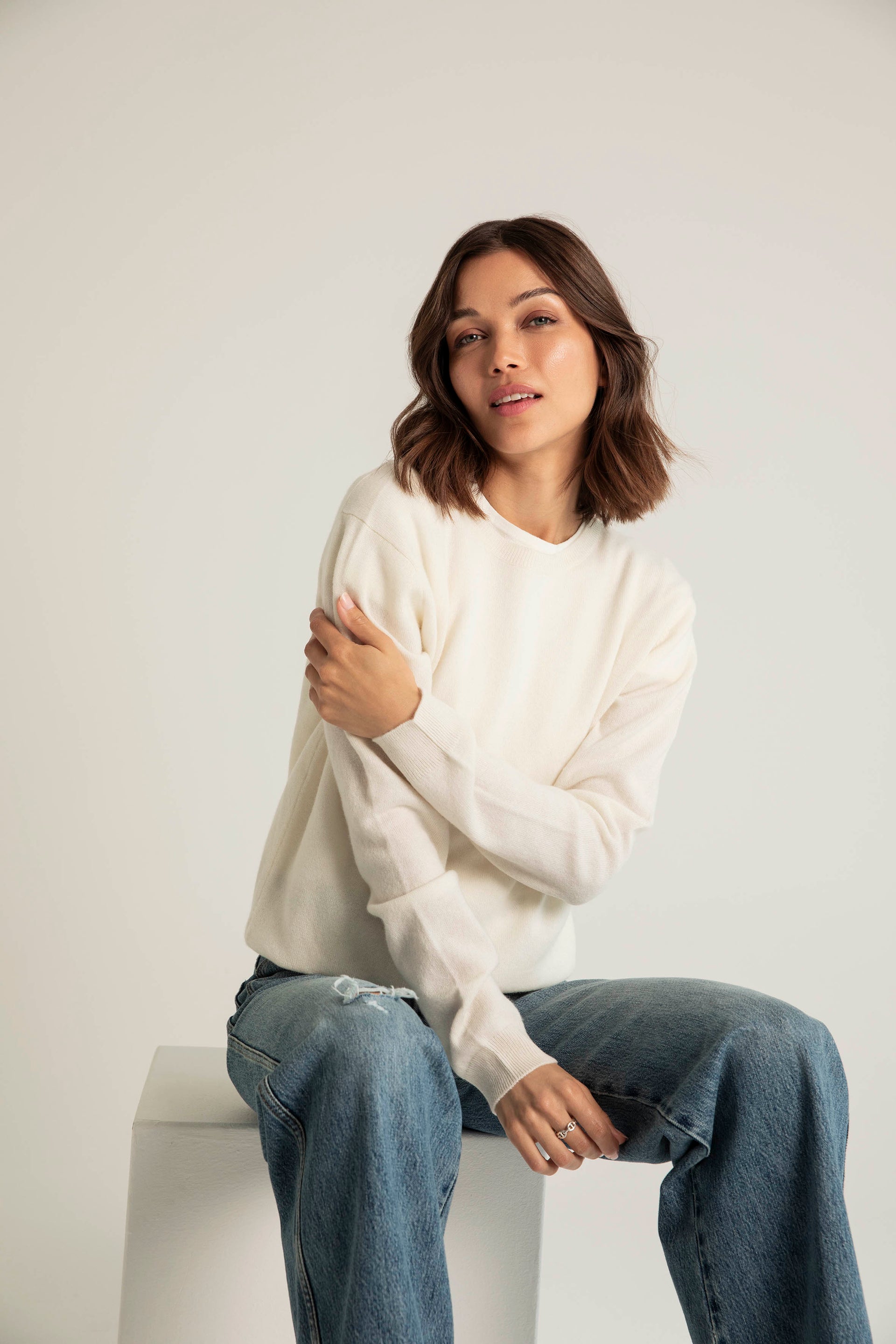 The Everyday Cashmere Sweater in Snow Peak