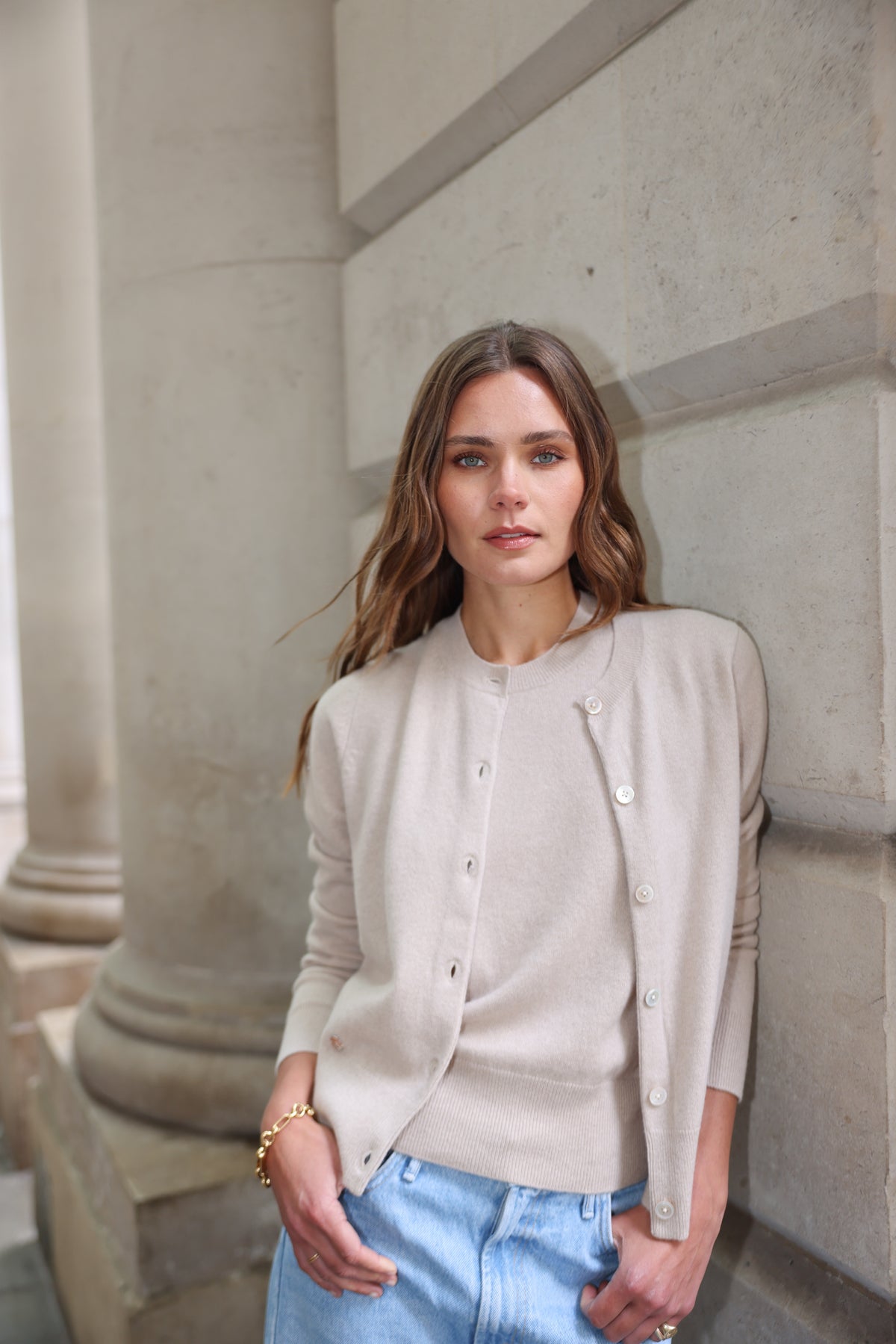 The Everyday Cashmere Cardigan in Latte