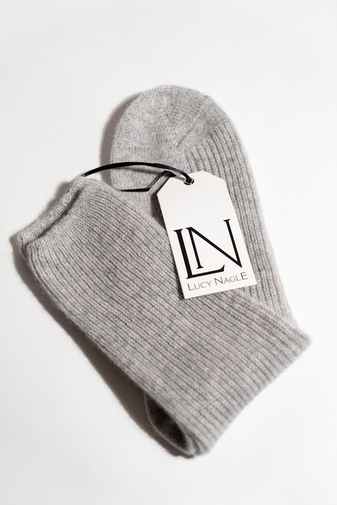 Cashmere Bed Socks in Flint