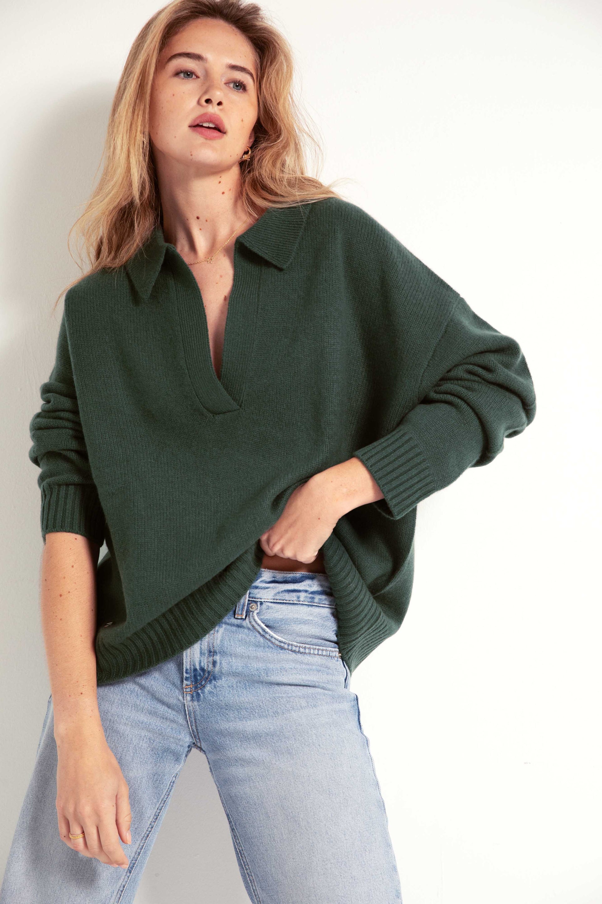 The Cashmere Collar Sweater in Mountains