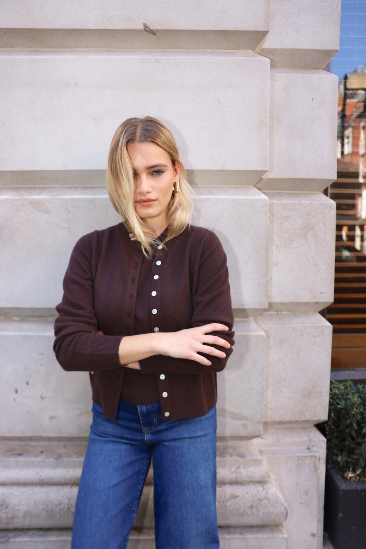 The Core Cashmere Cardigan in Pluto