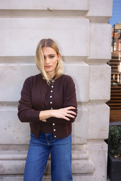 The Core Cashmere Cardigan in Pluto