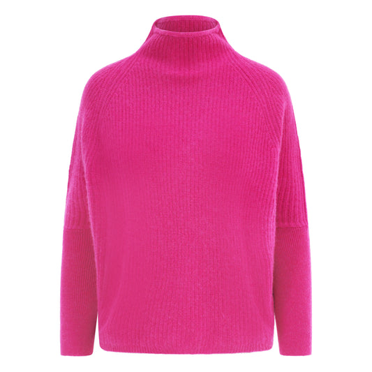 The Cashmere Slouchy Rib Turtleneck in Boysenberry