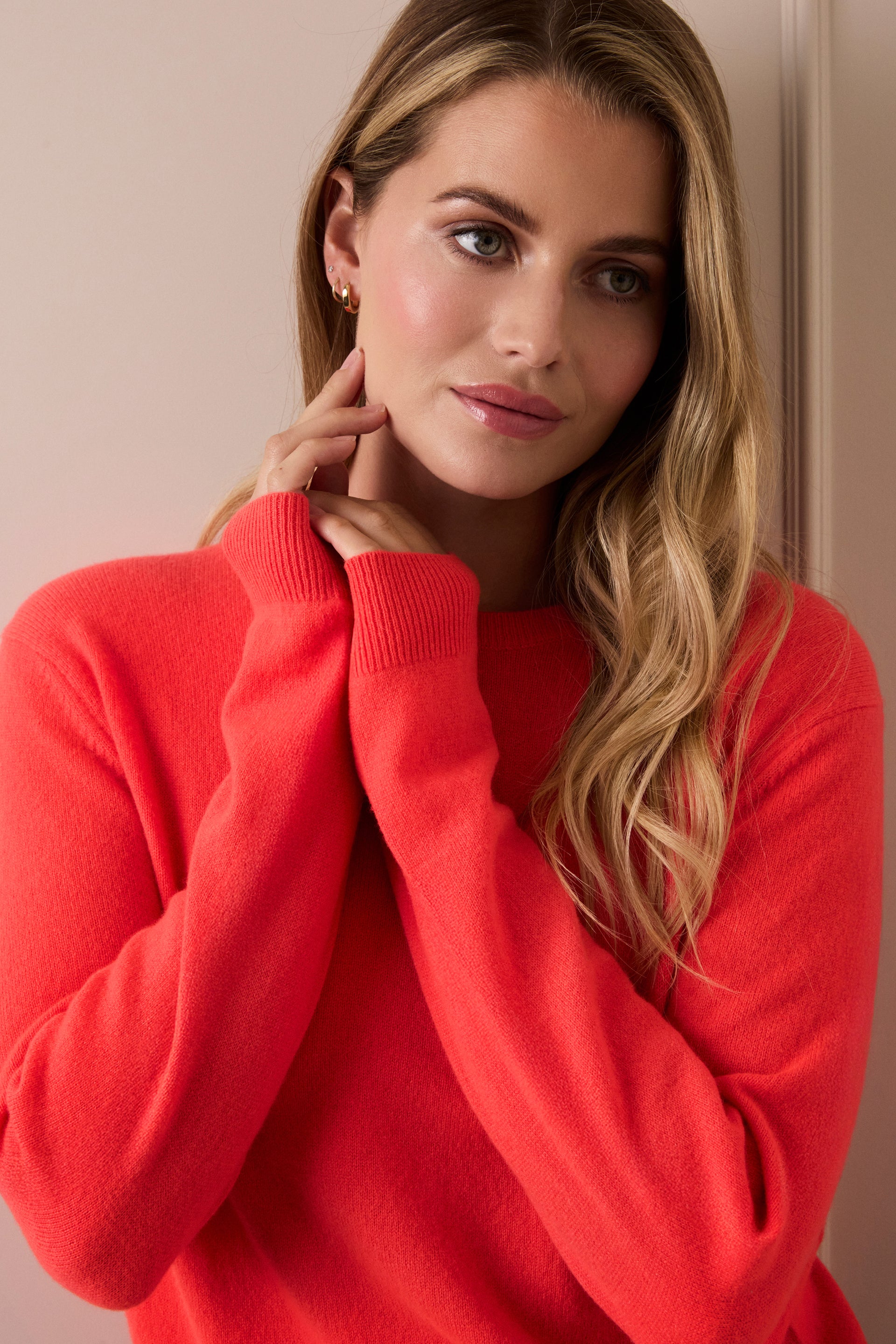 The Everyday Cashmere Sweater in Vibrant Coral