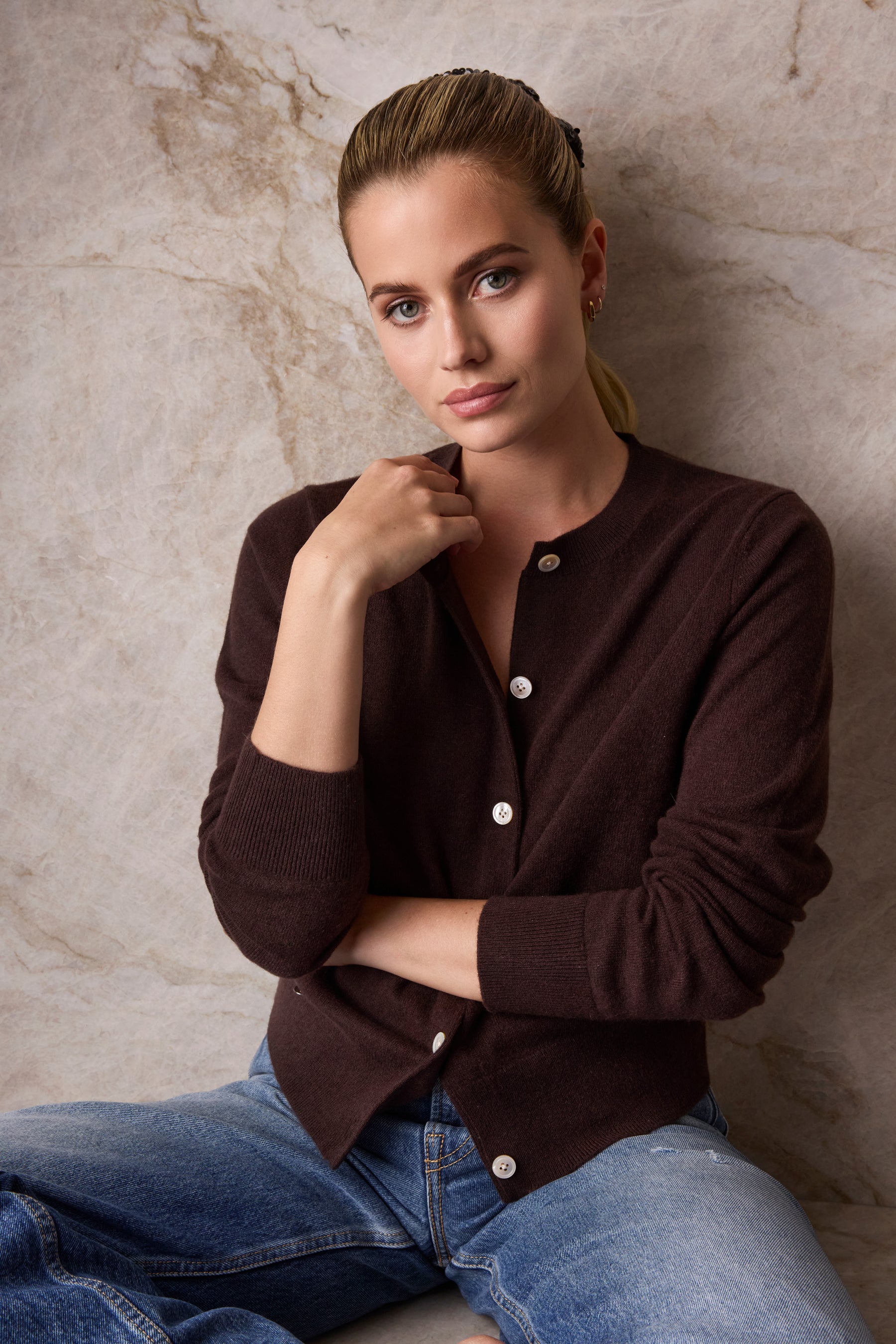 The Everyday Cashmere Cardigan in Tree Bark
