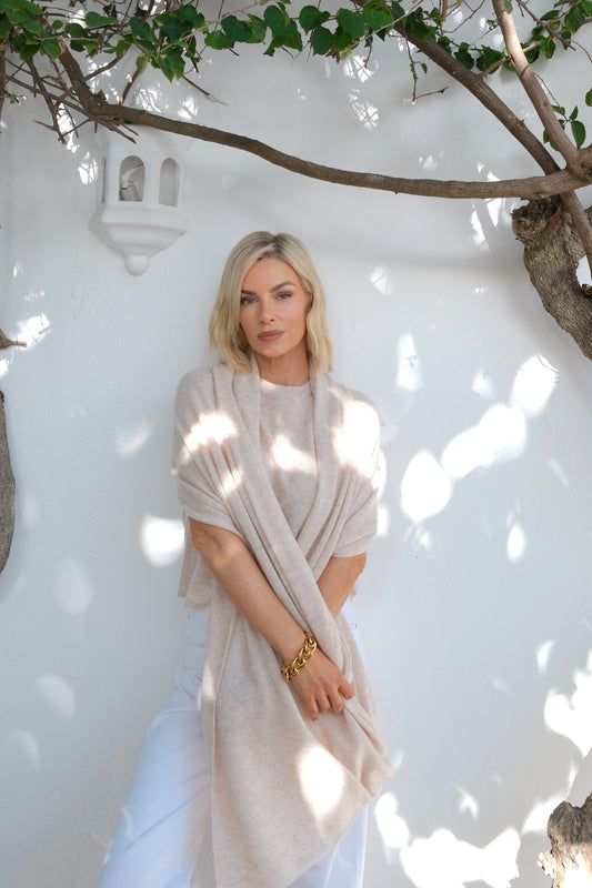 The Travel Wrap in Lightweight Beige