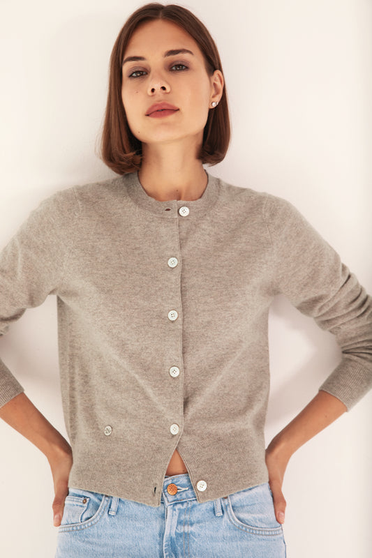 The Everyday Cashmere Cardigan in Warm Taupe