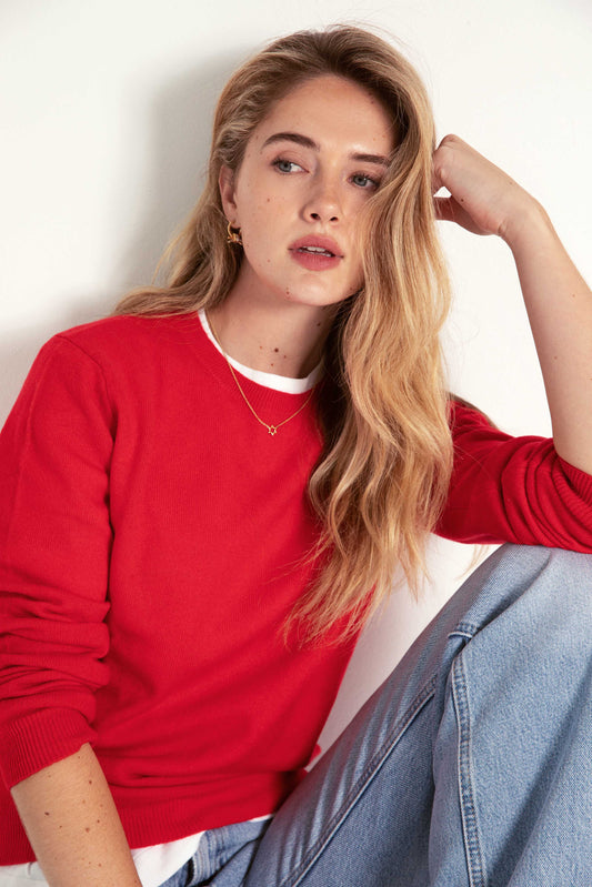 The Everyday Cashmere Sweater in Crimson