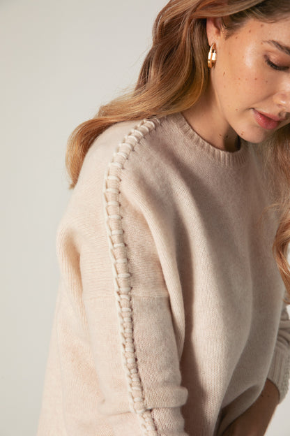 The Stitch Cashmere Sweater in Pearl