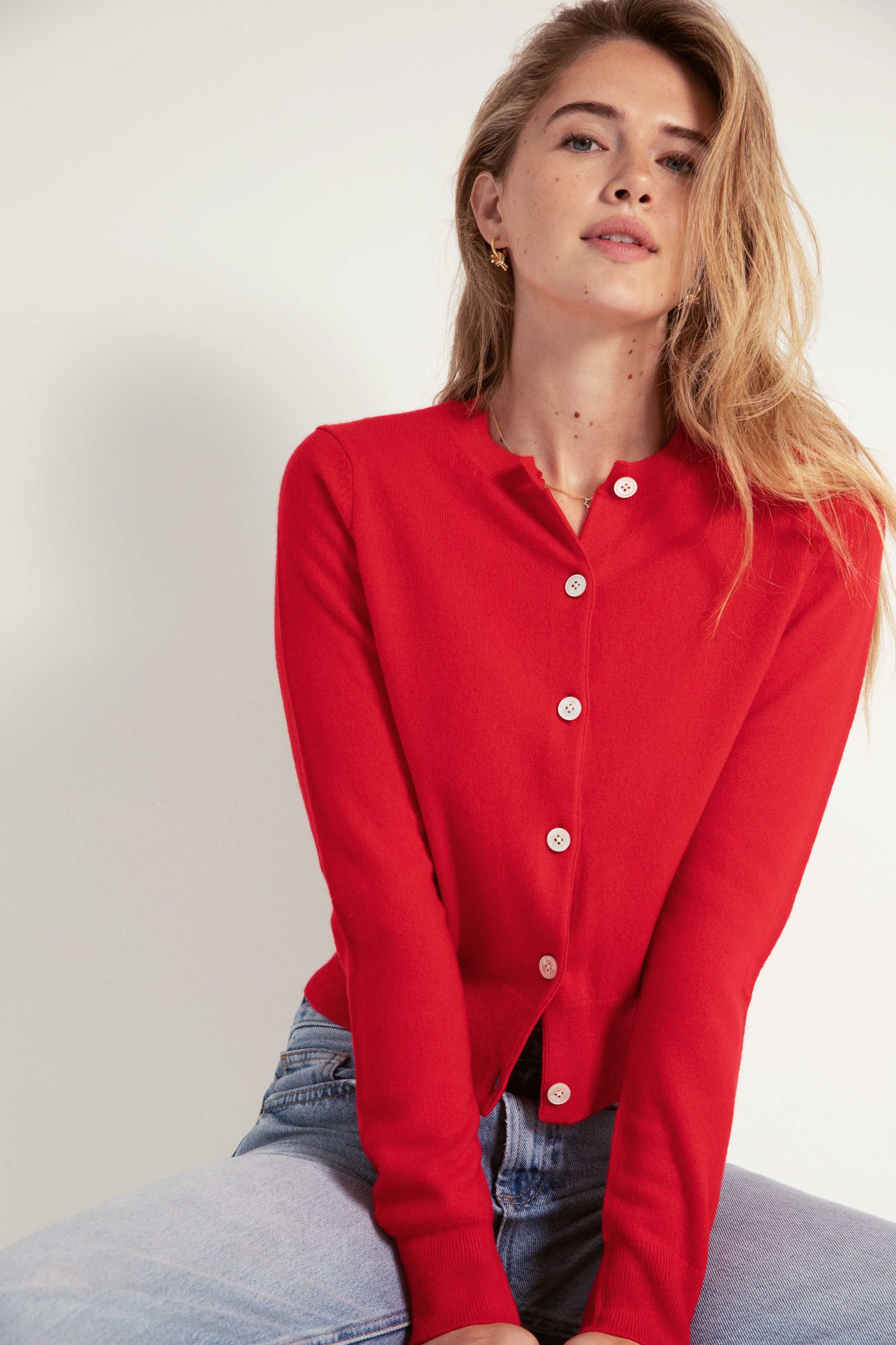 The Everyday Cashmere Cardigan in Crimson