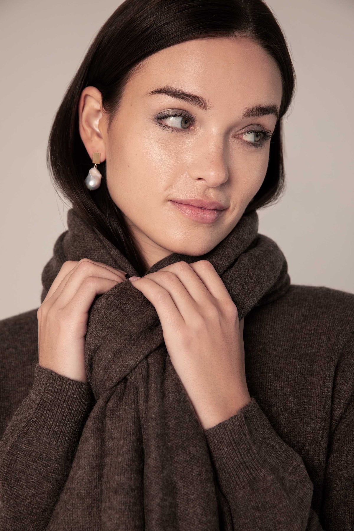The Cashmere Travel Wrap in Acorn