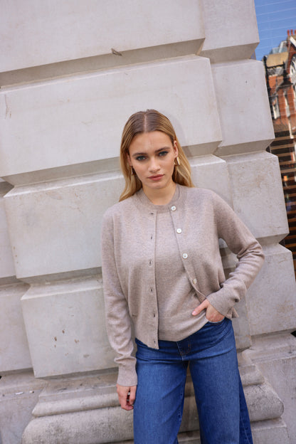 The Everyday Cashmere Cardigan in Warm Taupe