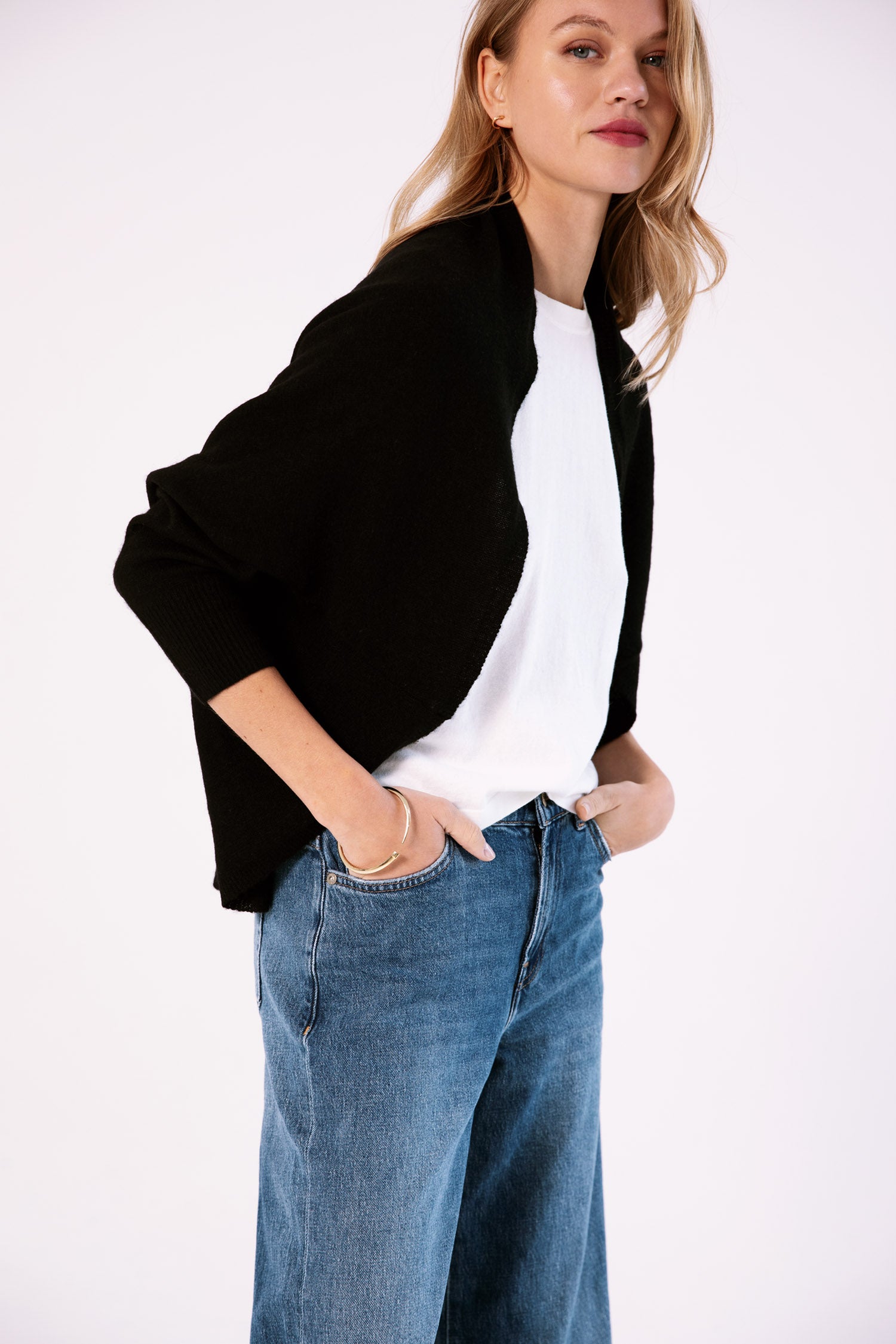 The Cashmere Shrug in Black