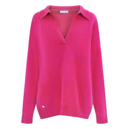 The Cashmere Collar Sweater in Boysenberry