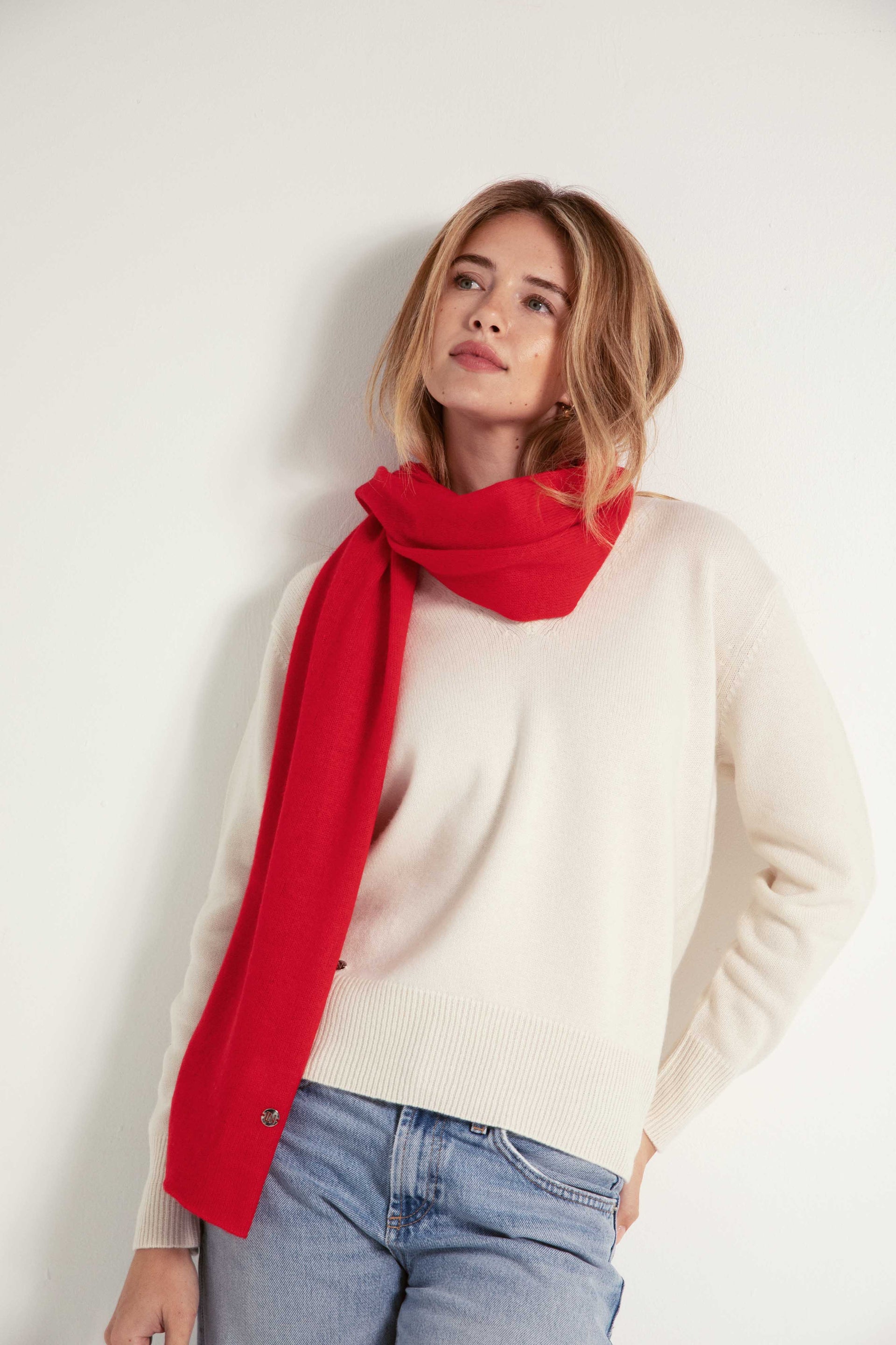 The Cashmere Travel Wrap in Crimson