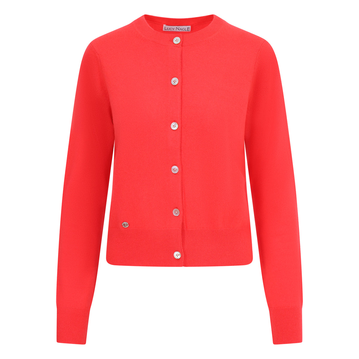 The Everyday Cashmere Cardigan in Vibrant Coral