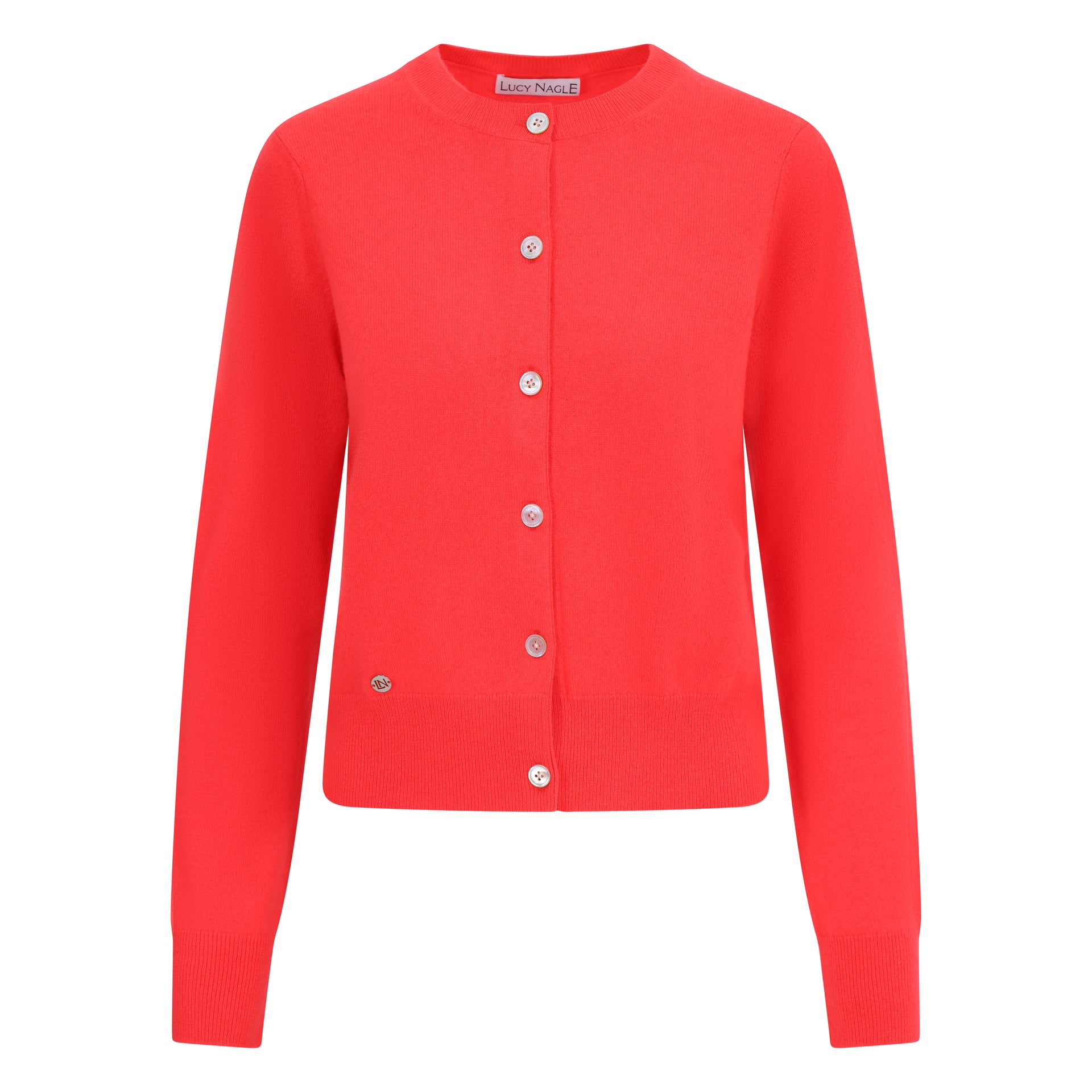 The Everyday Cashmere Cardigan in Vibrant Coral