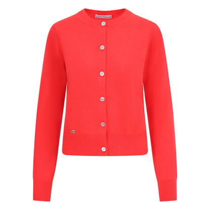 The Everyday Cashmere Cardigan in Vibrant Coral