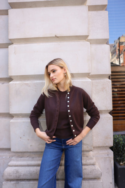 The Core Cashmere Cardigan in Pluto