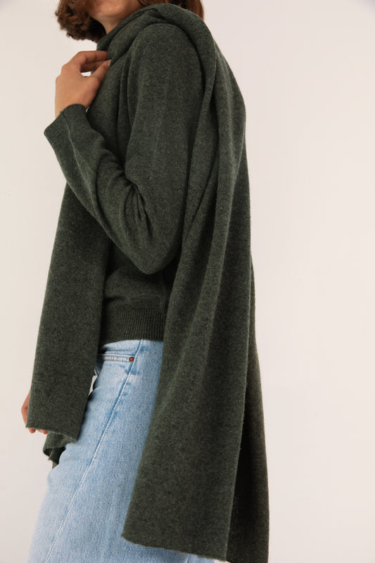 The Cashmere Travel Wrap in Algae