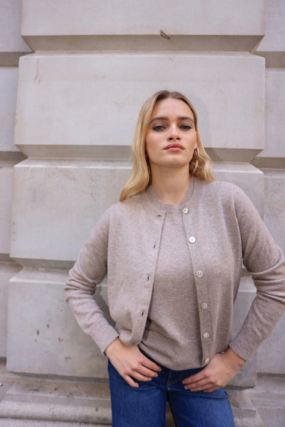 The Everyday Cashmere Cardigan in Warm Taupe