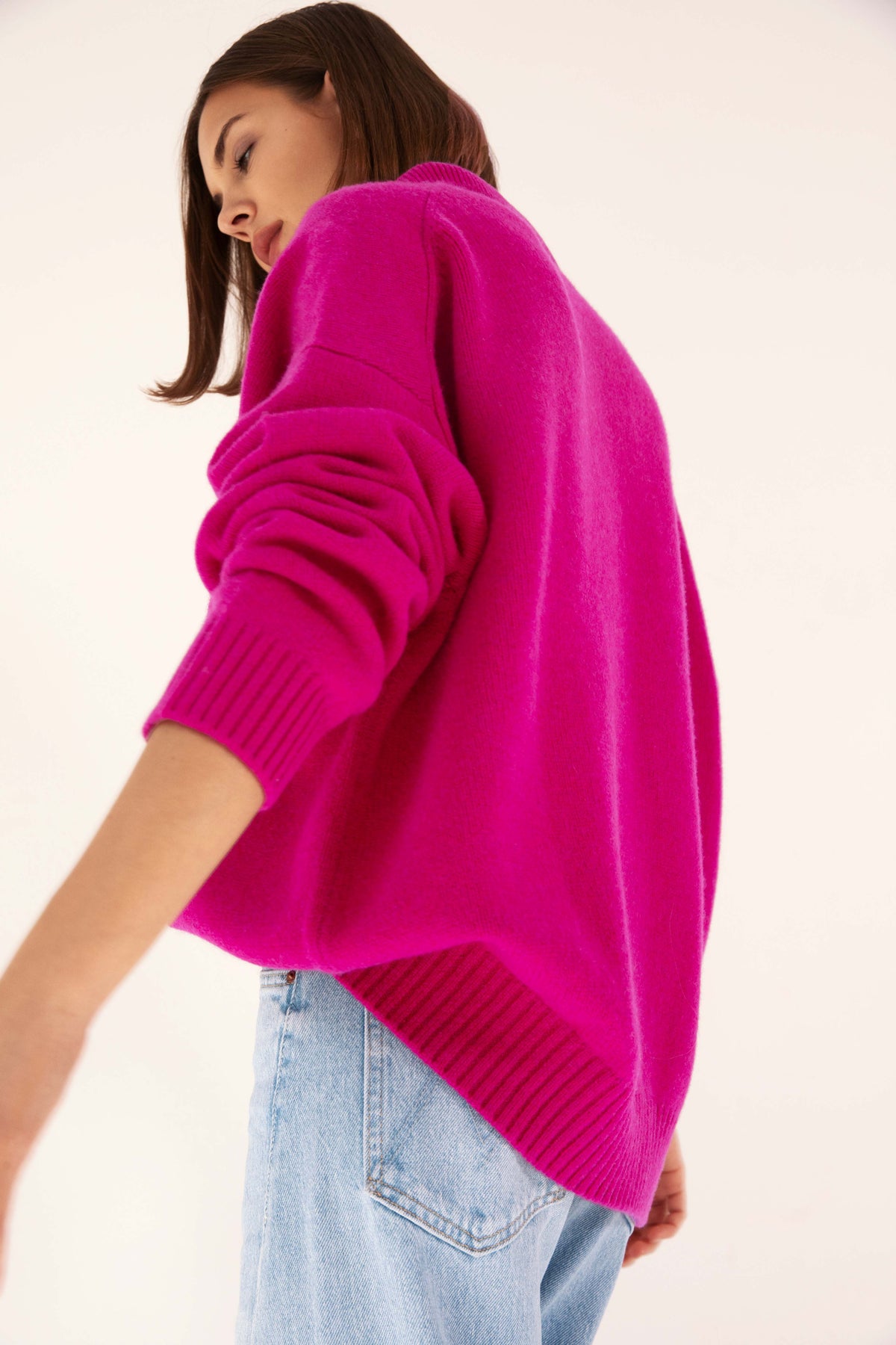 The Cashmere Collar Sweater in Boysenberry