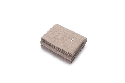 Cashmere Cable Baby Blanket in Affogato