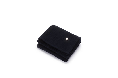 Cashmere Cable Baby Blanket in Navy