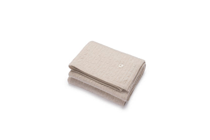 Cashmere Cable Baby Blanket in Sandstone