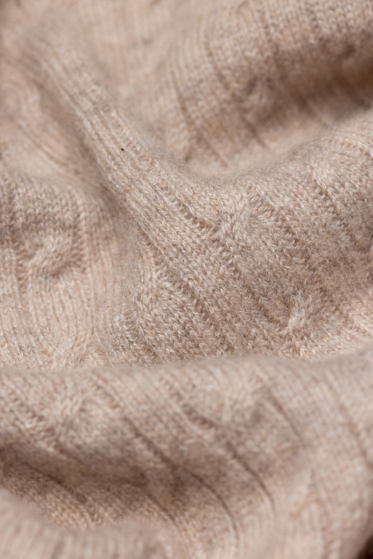Cashmere Cable Baby Blanket in Affogato