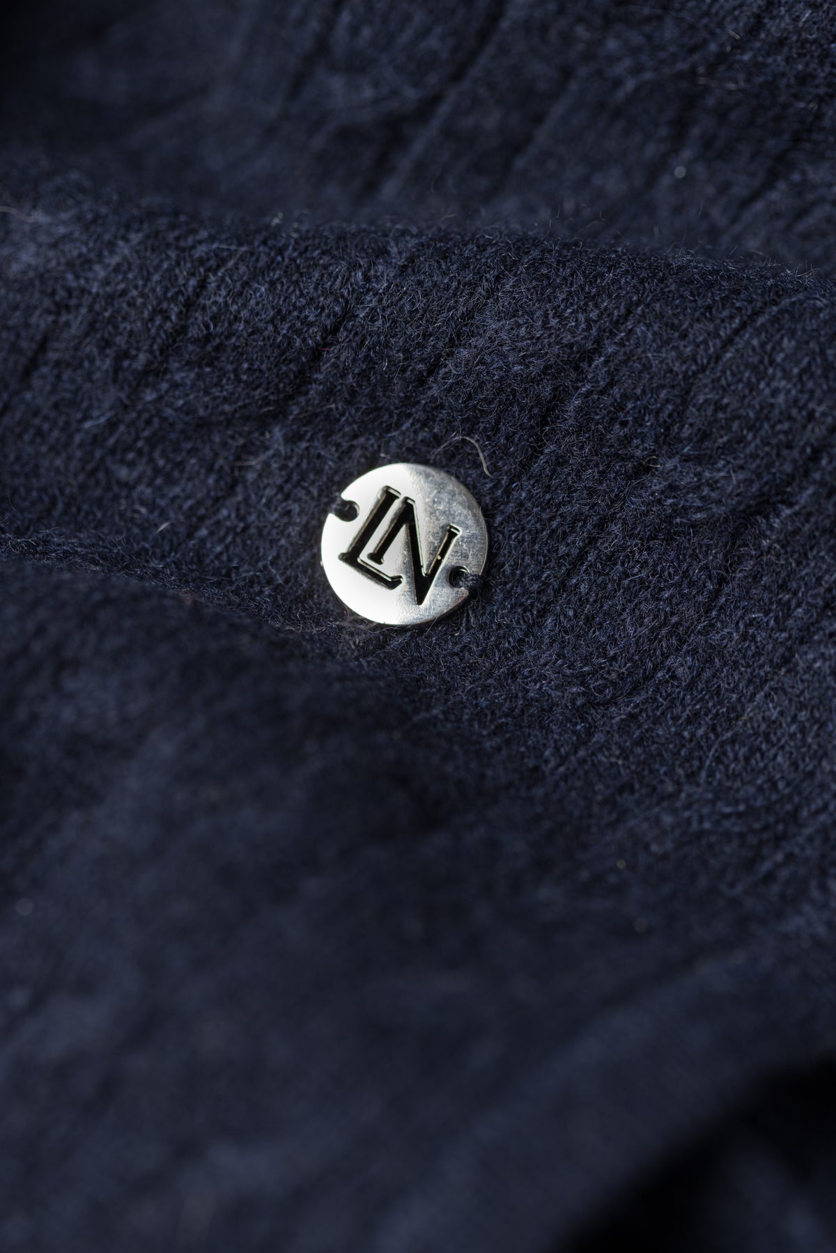 Cashmere Cable Baby Blanket in Navy
