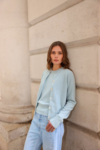The Everyday Cashmere Cardigan in Green Lily