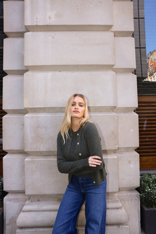 The Everyday Cashmere Cardigan in Algae