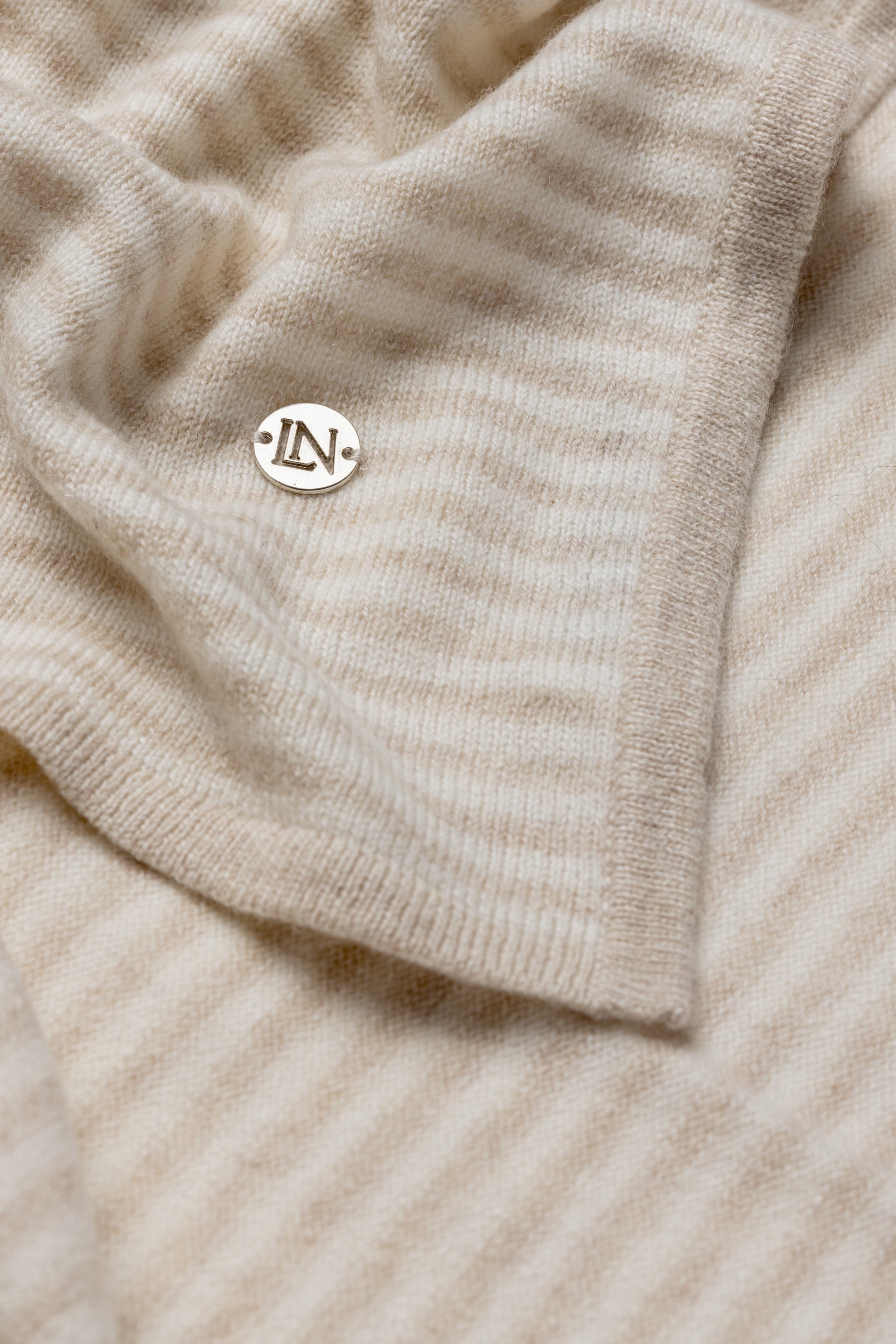 Cashmere Striped Baby Blanket in Sandstone