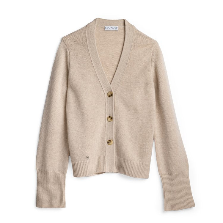 The Relaxed Cashmere Cardigan in Sandstone