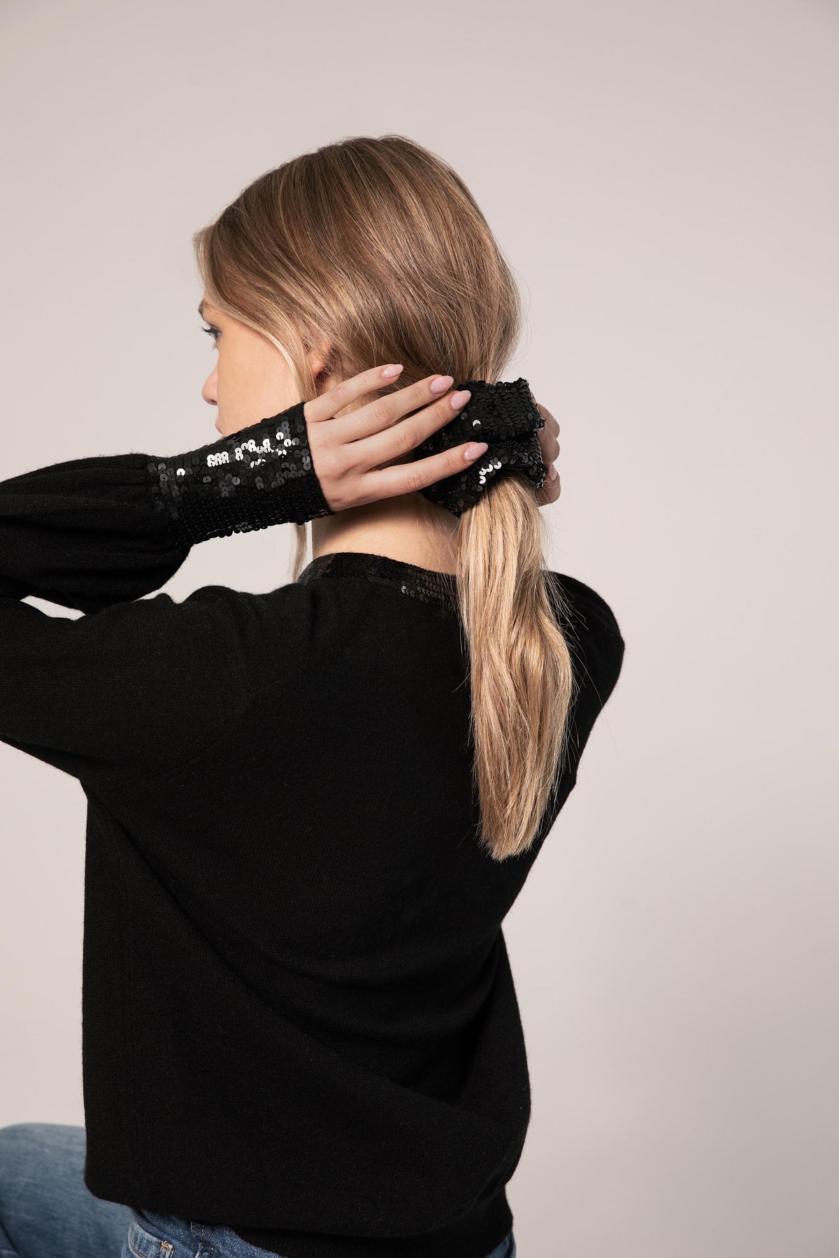 The Sequin Cashmere Scrunchie